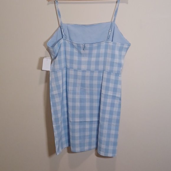 BP. Sleeveless Minidress Blue/White  plaid dress - Picture 7 of 10